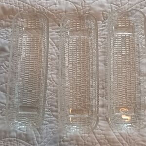 Trio Vintage Colony Corn On The Cob Embossed Glass Set